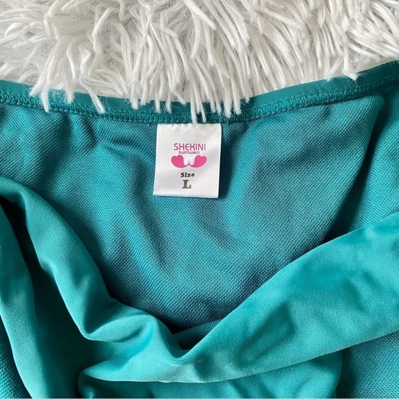 NWT SHEKINI Double Bow Bandeau Teal Bikini - Picture 6 of 15